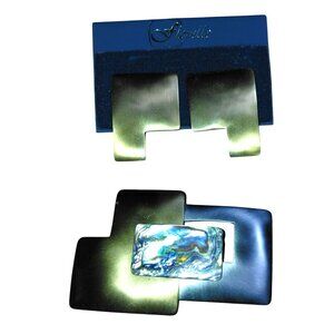 Florelle midcentury modernist abalone brooch earring set